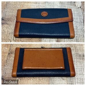 Dooney Bourke Wallet Vtg 90s dillen Leather Checkbook Coin Purse Organizer